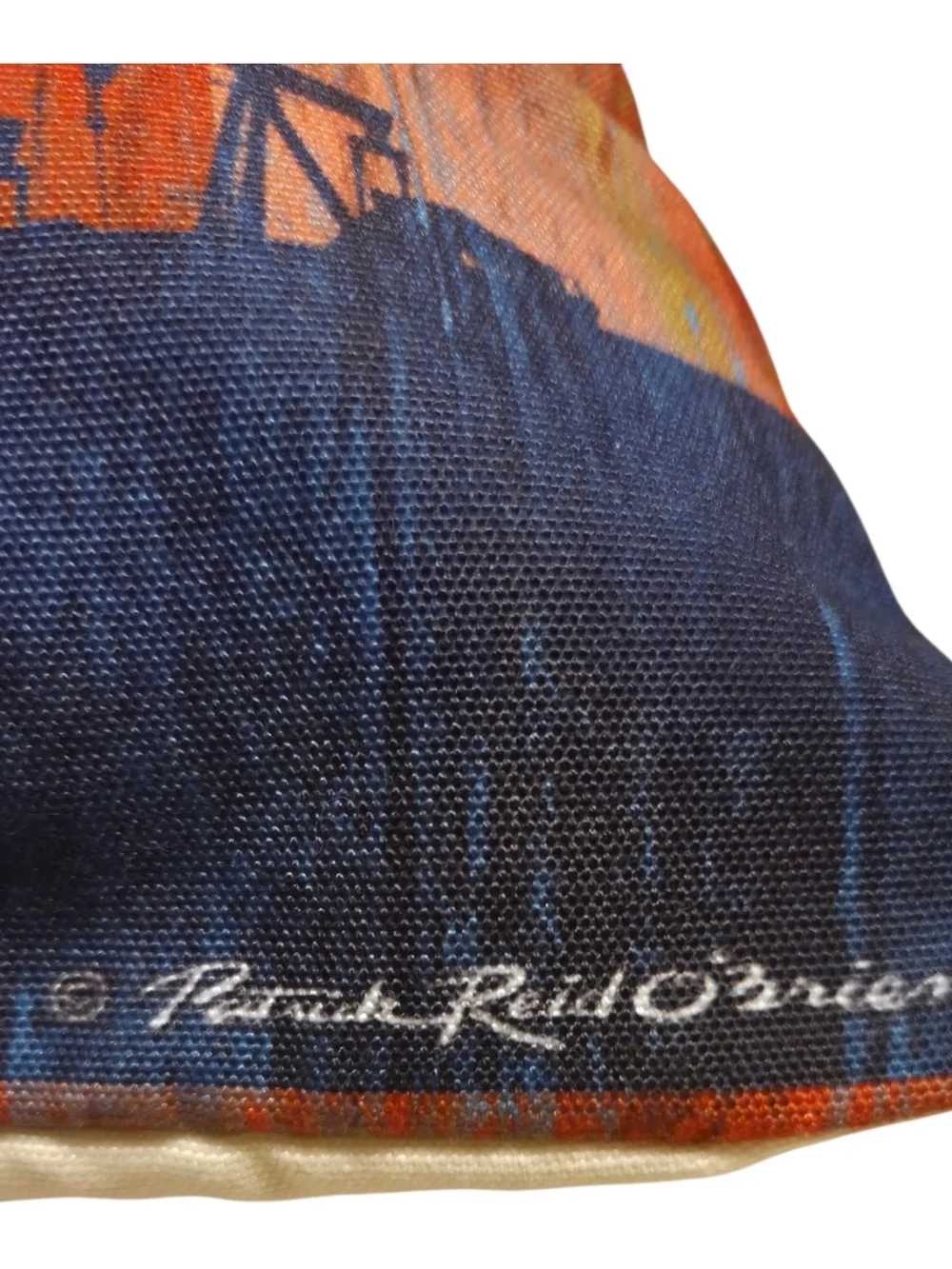 Danbury Mint Texas Oil Derrick Throw Pillow Patrick Reid O’Brien Feather Insert